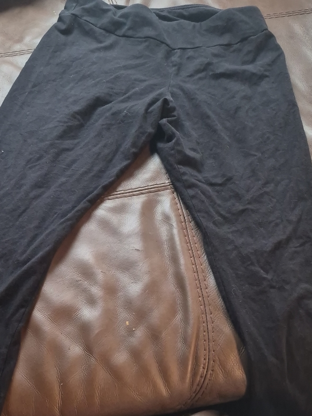 Time and Tru Black Cotton-Blend Leggings